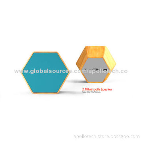 Mini Portable Bluetooth Speakers, Wooden Material, 5V DC/ 500mA Input, Measures 70 x 70 x 50mm, 120g